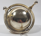 Vintage Silver Plated Dome Roll Top 4 3/4" Diameter Caviar Butter Serving Dish Made in England