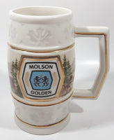 1988 The Franklin Mint Official Presentation Tankards Of The World's Great Breweries Molson Golden 6 3/4" Tall Ceramic Embossed Beer Stein Mug