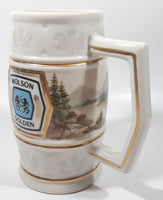 1988 The Franklin Mint Official Presentation Tankards Of The World's Great Breweries Molson Golden 6 3/4" Tall Ceramic Embossed Beer Stein Mug