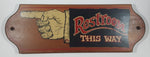 Vintage North Columbia Trading Company Wooden Giftware Restroom This Way Finger Pointing 7" x 20" Wood Wall Plaque Sign