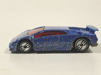 1992 Hot Wheels Lamborghini Diablo Blue with Red Glitter Die Cast Toy Exotic Sports Car Vehicle