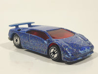 1992 Hot Wheels Lamborghini Diablo Blue with Red Glitter Die Cast Toy Exotic Sports Car Vehicle