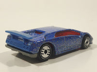 1992 Hot Wheels Lamborghini Diablo Blue with Red Glitter Die Cast Toy Exotic Sports Car Vehicle