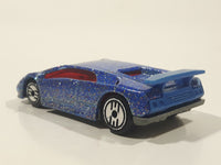 1992 Hot Wheels Lamborghini Diablo Blue with Red Glitter Die Cast Toy Exotic Sports Car Vehicle