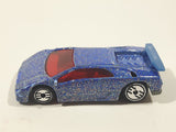 1992 Hot Wheels Lamborghini Diablo Blue with Red Glitter Die Cast Toy Exotic Sports Car Vehicle