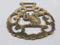 Antique Squirrel Themed Horse Brass 2 7/8" x 3 1/2"