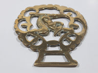 Antique Squirrel Themed Horse Brass 2 7/8" x 3 1/2"