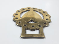 Antique Heart Themed Horse Brass 3 3/8" x 4"