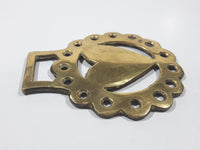 Antique Heart Themed Horse Brass 3 3/8" x 4"