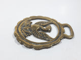 Antique Phoenix Bird Themed Horse Brass 2 7/8" x 3 3/8"