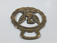 Antique Phoenix Bird Themed Horse Brass 2 7/8" x 3 3/8"