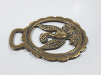 Antique Phoenix Bird Themed Horse Brass 2 7/8" x 3 3/8"