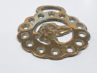 Antique Dog Head Themed Horse Brass 2 3/4" x 3 3/8"