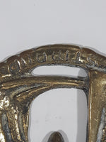 Antique New Forest King Rufus Stirrup Horse Brass 3" x 3 5/8"