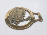 Antique Steam Engine Train Locomotive Horse Brass 3 1/4" x 3 3/8"