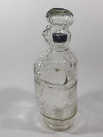 Vintage Chef Shaped Figure 11" Tall Clear Glass Decanter Bottle