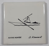 Kayak Hunter A. Kaanark 2 3/8" x 2 3/8" Ceramic Tile Fridge Magnet