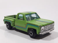 1980s Yatming No. 1601 Chevy Stepside Pickup Truck Green Die Cast Toy Car Vehicle