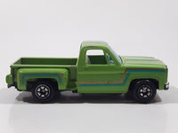 1980s Yatming No. 1601 Chevy Stepside Pickup Truck Green Die Cast Toy Car Vehicle