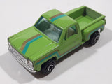 1980s Yatming No. 1601 Chevy Stepside Pickup Truck Green Die Cast Toy Car Vehicle