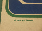 Vintage Original 1970 NHL Services Vancouver Canucks NHL Ice Hockey Team Full Size 30" Long Felt Pennant