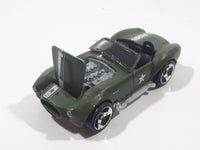 2008 Hot Wheels TEAM: Engine Revealers Shelby Cobra 427 S/C Matte Olive Army Green Die Cast Toy Car Vehicle with Opening Hood