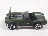 2008 Hot Wheels TEAM: Engine Revealers Shelby Cobra 427 S/C Matte Olive Army Green Die Cast Toy Car Vehicle with Opening Hood