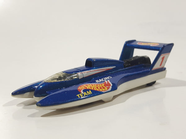 2005 Hot Wheels Hydroplane Metallic Blue Die Cast Toy Speed Boat Vehicle