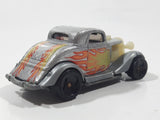 1995 Hot Wheels 3-Window '34 Silver Die Cast Toy Car Hot Rod Vehicle