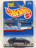 2000 Hot Wheels First Editions Max Steel MX48 Turbo Metalflake Blue Die Cast Toy Car Vehicle New in Package