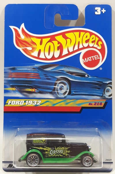 2000 Hot Wheels Circus On Wheels 1932 Ford Black and Green Die Cast Toy Car Vehicle New in Package