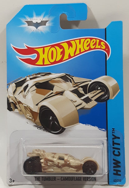 2014 Hot Wheels HW City: Batman The Dark Knight The Tumbler Batmobile Camouflage Version Beige Brown Die Cast Toy Car Vehicle New in Package