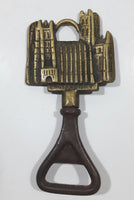 Antique Canterbury Castle Brass Metal Bottle Opener Made in England