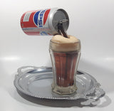 Super Rare 1980s Pepsi Cola Frozen Moments of Aspen Floating Pouring Can and Glass Cup Illusion on Metal Serving Tray