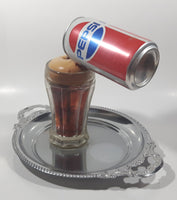 Super Rare 1980s Pepsi Cola Frozen Moments of Aspen Floating Pouring Can and Glass Cup Illusion on Metal Serving Tray