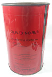 Vintage Ribeiro Azeitonas Pretas Black Olives Large Red 9 1/2" Tall Metal Can Made in Portugal