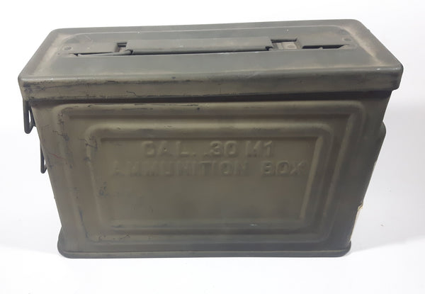 Vintage WWII Cal. .30 Crown M1 USA Military Embossed Lettering Ammunition Box