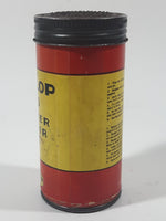 Antique Dunlop Tires No. O Rubber Repair Kit "You'll Be Safer On Dunlop Tires" 4 1/4" Tall Red and Yellow Tin Metal Can