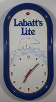 Rare Labatt's Lite Beer Polar Bear Themed 10 5/8" x 20 1/4" Plastic Wall Clock