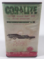 Rare Antique Coralize Cleans Seals Polishes In One Operation Silicone 5" Tall Metal Can with Paper Label Arlington Massachusetts