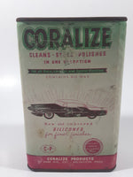 Rare Antique Coralize Cleans Seals Polishes In One Operation Silicone 5" Tall Metal Can with Paper Label Arlington Massachusetts