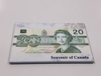 Twenty Dollars $20 Dollar Cash Bill Money Souvenir of Canada 2 1/8" x 3 1/8" Fridge Magnet