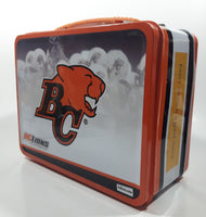 2008 BC Government Act Now CFL BC Lions Football Team "Every Move Is A Good Move" Orange and White Metal Lunch Box