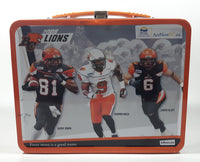 2008 BC Government Act Now CFL BC Lions Football Team "Every Move Is A Good Move" Orange and White Metal Lunch Box