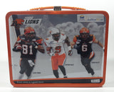 2008 BC Government Act Now CFL BC Lions Football Team "Every Move Is A Good Move" Orange and White Metal Lunch Box