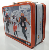 2008 BC Government Act Now CFL BC Lions Football Team "Every Move Is A Good Move" Orange and White Metal Lunch Box