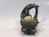 Green Frog with Red Bow Tie 4 1/4" Tall Resin Shelf Sitter Figurine