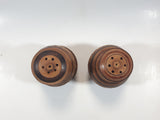 Mexican Carved Etched Wood 5" Tall Salt and Pepper Shakers