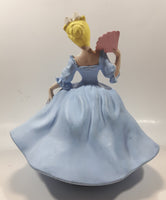 Vintage LJ Lady Jane with Hand Fan Blue Hand Painted 9 1/2" Tall Ceramic Figurine Statue