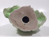 Vintage Lady in Green and Pink Dress with Grey Bonnet 7 3/4" Tall Porcelain Figurine